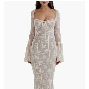 Delilah Floral Long Sleeve Lace Maxi Dress House of CB BRAND NEW WITH TAGS